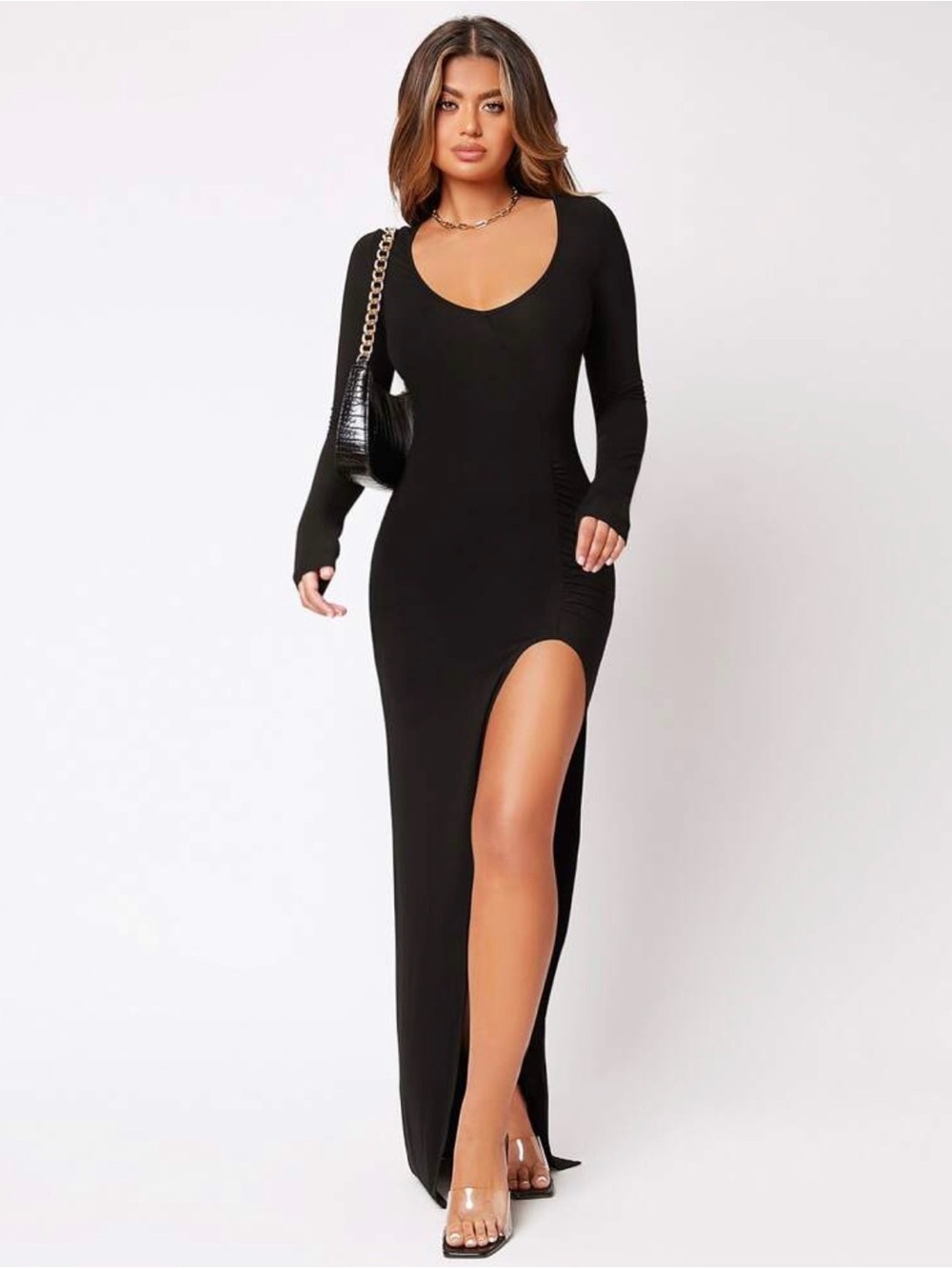 Thigh-High Slit Dress